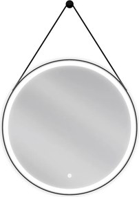 Mexen Reni világító fürdőszobai tükör, kerek 70 cm, LED 6000K, páramentes, fekete keret - 9812-070-070-611-70