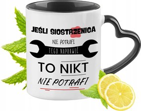 Unokahúgomnak Fekete Bögre Szív Alakú Füllel Ajándék