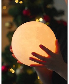 Sötétbarna diófa LED asztali lámpa (magasság 19,5 cm) Smart LunaSpin – Gingko