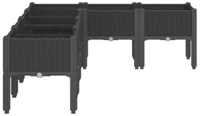 vidaXL fekete PP rácsos kerti ültetőláda 160 x 120 x 42 cm