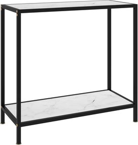 vidaXL fehér edzett üveg tálalóasztal 80 x 35 x 75 cm