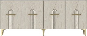 Ida 180 - White, Travertine, Gold
