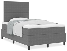 Box Spring Ágy Matrac Közepes Szürkével Kicsi Franciaágy Kordbársony Szövet