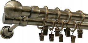 Lux Fém Függönykarnis 19+19mm galvanizált Arany Antik 360cm MIX Végek