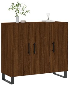 barna tölgy színű szerelt fa tálalószekrény 90 x 34 x 80 cm