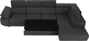 Ülőgarnitúra, sötétszürke, szövet Stark, jobbos, MAVIS