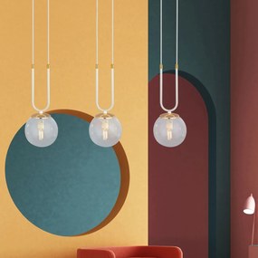 Emibig modern függeszték glam fehér átlátszó emi1116/3
