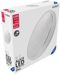 Avide LED Mennyezeti Lámpa IP44 Alice 24W 380*110mm CW 6400K