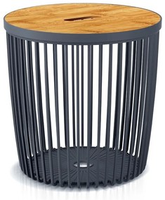 Univerzális kosár bambusz tetővel, 50 l, természetes fa / antracit