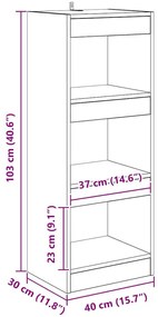 Könyvespolc Régi fa 40 x 30 x 103 cm Faanyag