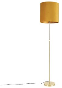 Állólámpa arany / sárgaréz bársony árnyalatú sárgával 40/40 cm - Parte