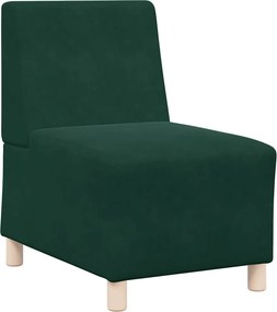 vidaXL moduláris kanapéegység karfa nélkül sötétzöld bársonyból 55 cm