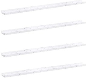 vidaXL Falpolc polcokkal 4 pcs Fehér márvány 115 x 9 x 3 cm Faanyag