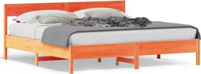 vidaXL viaszbarna tömör fenyőfa ágy matrac nélkül 180 x 200 cm