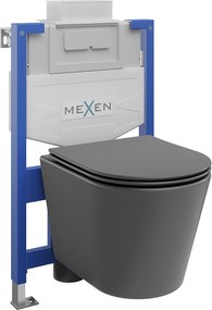 Mexen Fenix XS-U, süllyesztett modul és Rico falra szerelhető WC lassan eső üléssel, sötétszürke matt, 68530724071