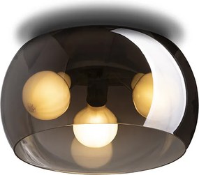 RENDL AMANDA mennyezeti lámpa matt fekete füstös üveg 230V LED E27 3x15W