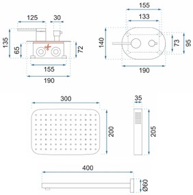 Rea Oval, rejtett zuhanygarnitúra + BOX, króm, REA-P8415