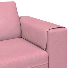 Kanapé Szett 3 pcs Rózsaszín Bársony