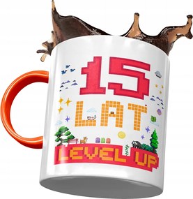 Narancssárga Bögre Születésnapra 15 15. 15. Nyomtatott Fotóval