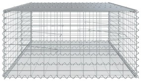 horganyzott vas gabion kosár fedéllel 200 x 100 x 50 cm