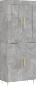 vidaXL betonszürke szerelt fa magasszekrény 69,5 x 34 x 180 cm