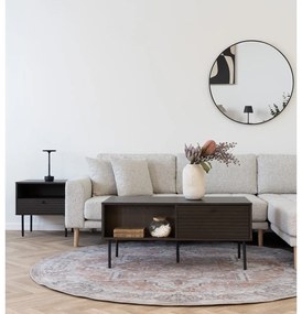 Sötétbarna dohányzóasztal tölgyfa dekorral 50x100 cm Kyoto – House Nordic