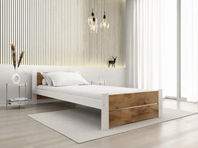 IKAROS DOUBLE ágy 90 x 200 cm, artisan tölgy/fehér Ágyrács: Léces ágyrács, Matrac: Somnia matrac 18 cm
