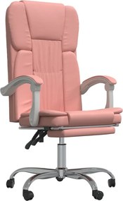 vidaXL rózsaszín műbőr dönthető irodaszék