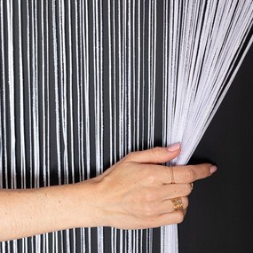 Spagetti jacquard kész 100x250 fehér Fabio