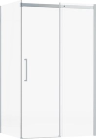 Zuhanykabin 100X90X195 Tolóajtós Indes Króm Ezüst Üveg 8MM