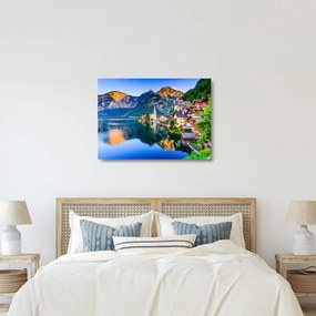 Kép - Alpesi falu (üvegen) (70x50 cm)