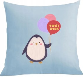 Szülinapi párna párnahuzat Pingvin az Ön életkora Ajándék