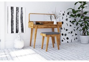 Tölgyfa fésülködőasztal tükörrel 110x45 cm Retro - The Beds