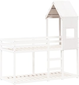 fehér tömör fenyőfa gyerekágytető 55 x 84 x 132 cm