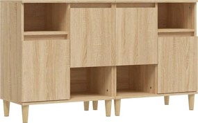 vidaXL 2 db sonoma tölgy színű szerelt fa tálalóasztal 60 x 35 x 70 cm