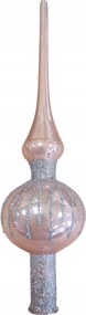 Rózsaszín karácsonyfadísz 28 cm, csillámos spicc