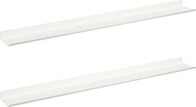 vidaXL Lebegő polc Falra szerelhető 2 pcs Fehér 80 x 9 x 2,5 cm Acél