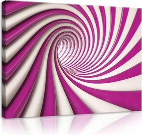 Vászonkép 60x40 Spirál alagút örvény rózsaszín fehér absztrakt dinamika mozgás mélység