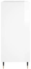 magasfényű fehér szerelt fa hanglemezszekrény 84,5 x 38 x 89 cm