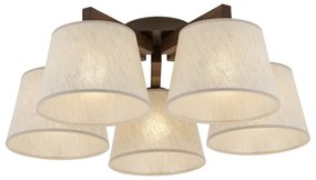 Brilagi - Felületre szerelt csillár LATTE 5xE27/15W/230V fenyő/krémszínű