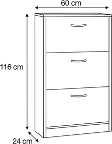Cipőtartó természetes tölgy színben, MDF kivitelben ABO-G1016 OAK