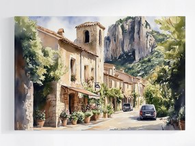 Poszter Építészet Franciaország Provence Utca Hegyek 60x40