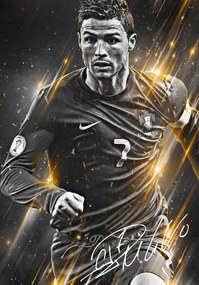 Autogram poszter, 50x70, CR7, Cristiano Ronaldo, Portugália. 70x50