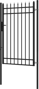Outsunny Kertkapu Horganyzott Acélból, Zárral, Ajtókilinccsel, Kulccsal, Kerítéseként a Kerthez, 107 x 204 cm, Fekete | Aosom