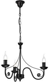 Csillár láncon DONATO 3xE14/40W/230V fekete