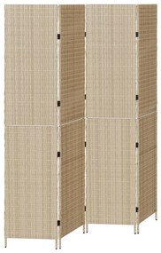 Szobai elválasztók Bézs Fa, Szövet 4 panel, 200 cm magasság