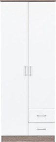Miami gardróbszekrény 80x205 cm fehér-yorki tölgy