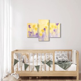 Kép - Lila és sárga virágok (90x60 cm)
