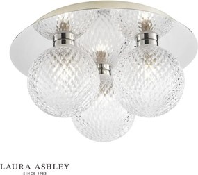 LAURA ASHLEY 3756047-Q PRAGA Modern Mennyezeti Lámpa Fehér, Csiszolt Króm G9 IP44