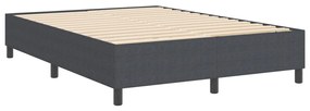 Boxspring Ágy Sötétszürke 140x200 cm Bordás Szövet